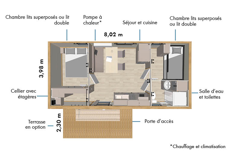 Casa 25 - Hekipia Habitat transitoire plan vue de dessus
